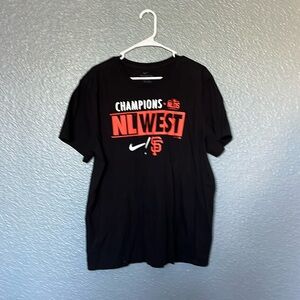 Nike San Francisco Giants NL West Champions Tee Shirt in Black Size XL